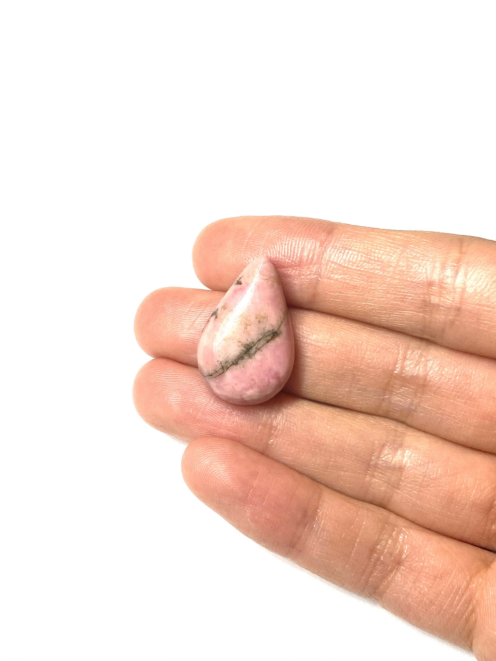 pink opal teardrop cabochon