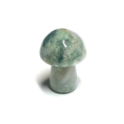 Moss Agate Carved Mushroom