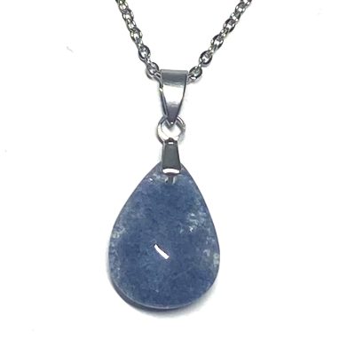 Blue Chlorite in Quartz Necklace