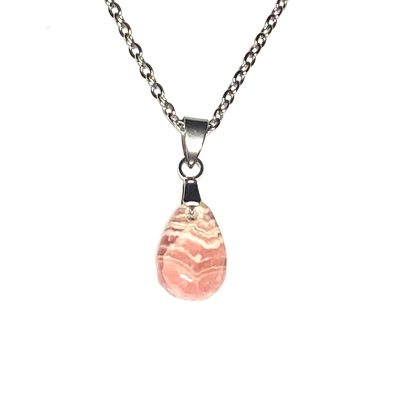 Rhodochrosite Teardrop Necklace