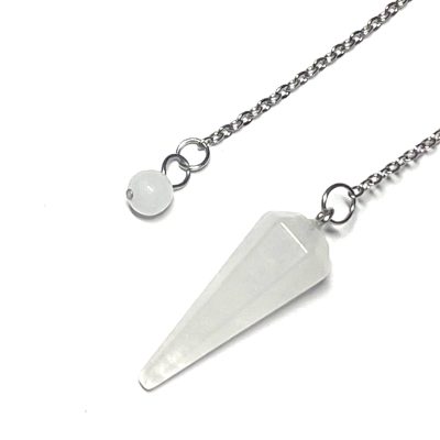 Faceted Clear Quartz Pendulum