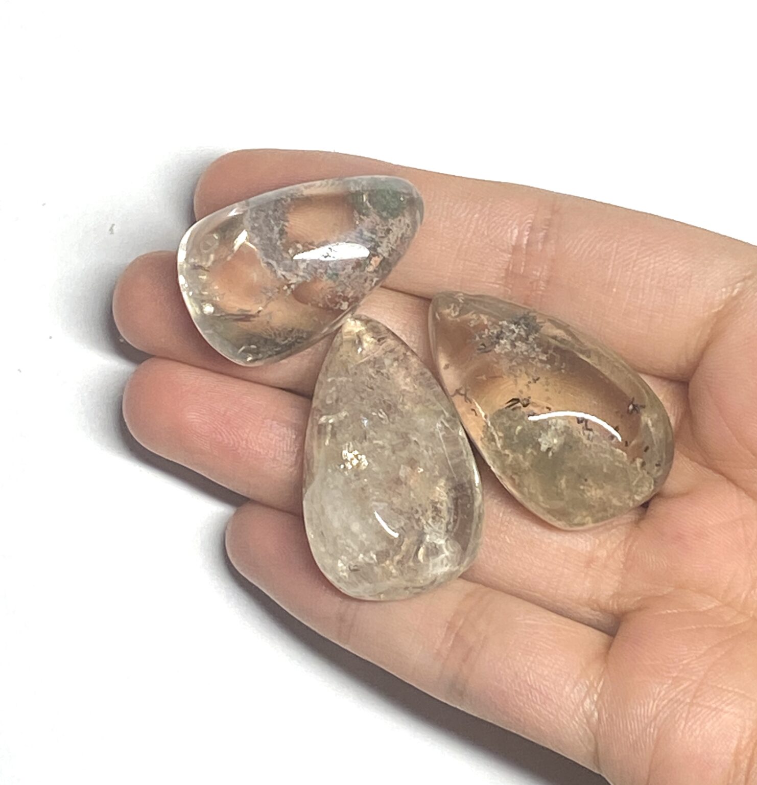 Natural Goethite Inclusion Quartz Teardrops