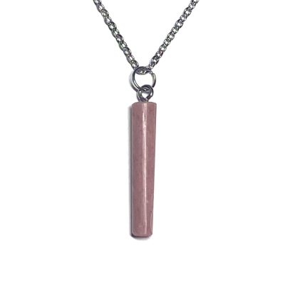 Polished Pink Thulite Pillar Necklace
