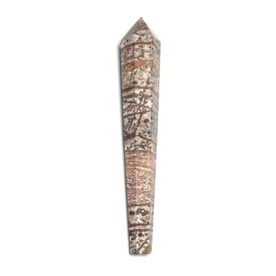 Faceted Leopard Skin Jasper Crystal Wand