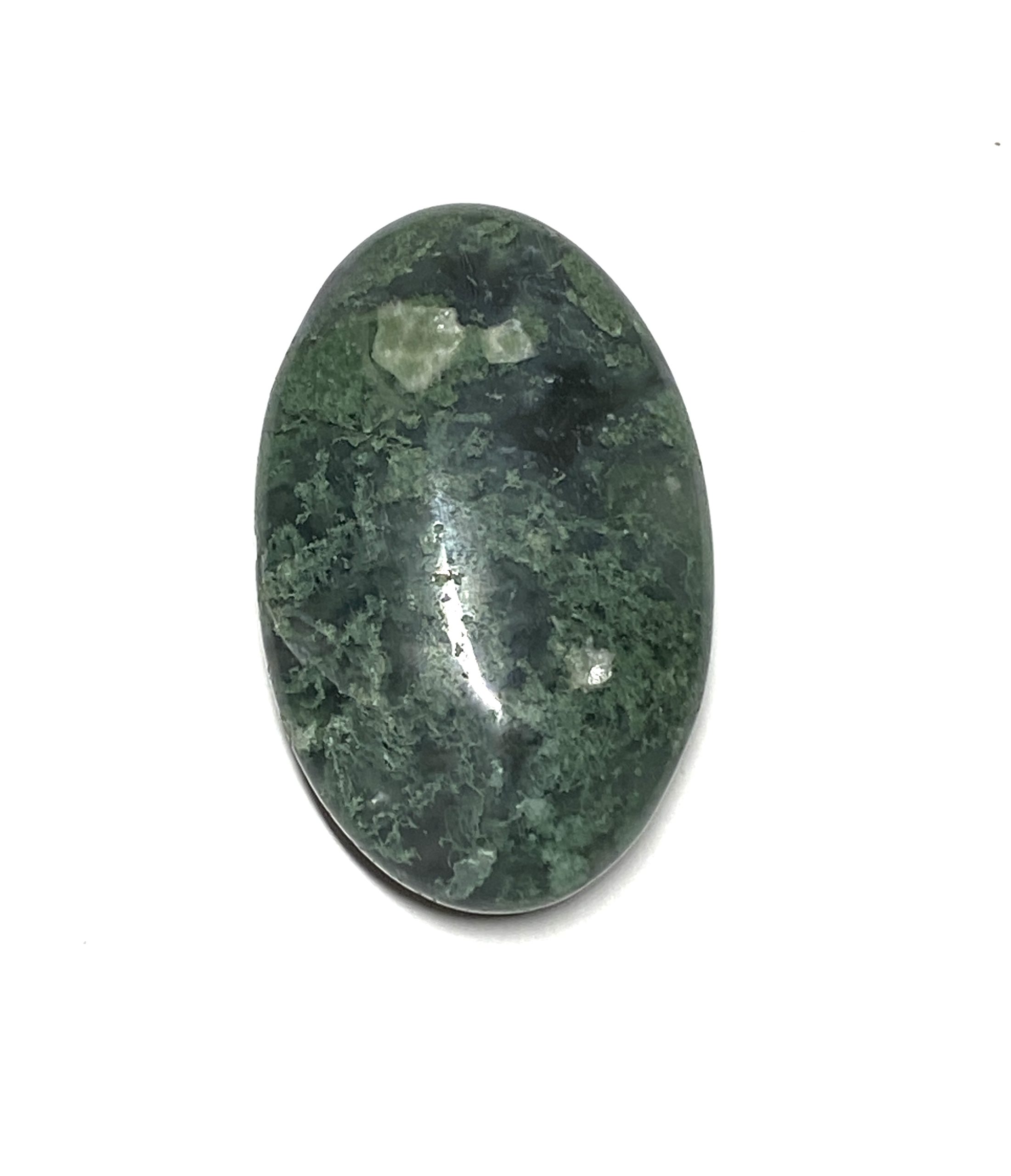 Natural Large Moss Agate Palm Stone