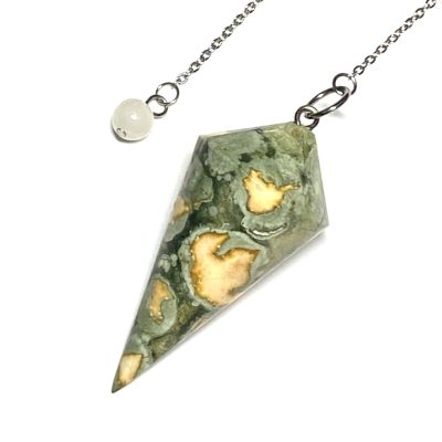 Natural Rainforest Jasper Pendulum