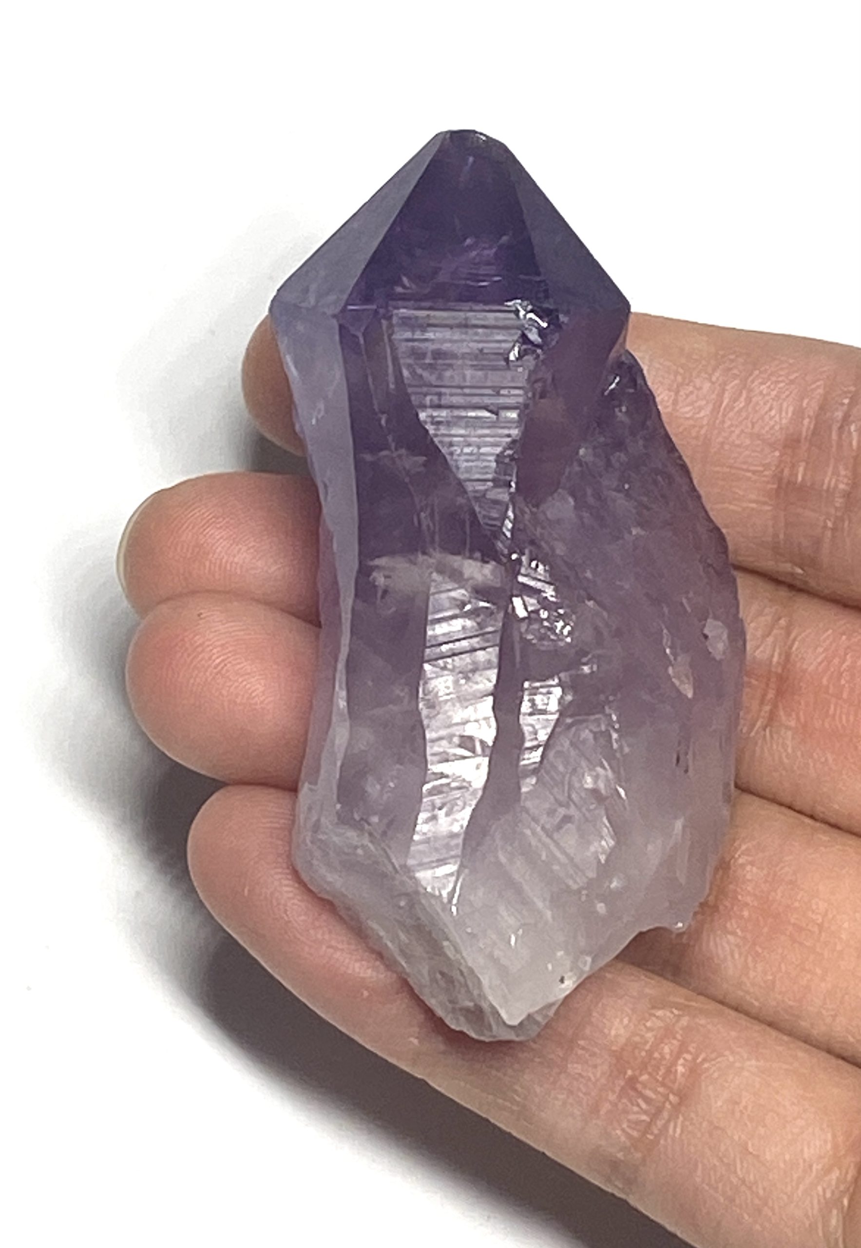 Polished Amethyst Quartz Point Side View
