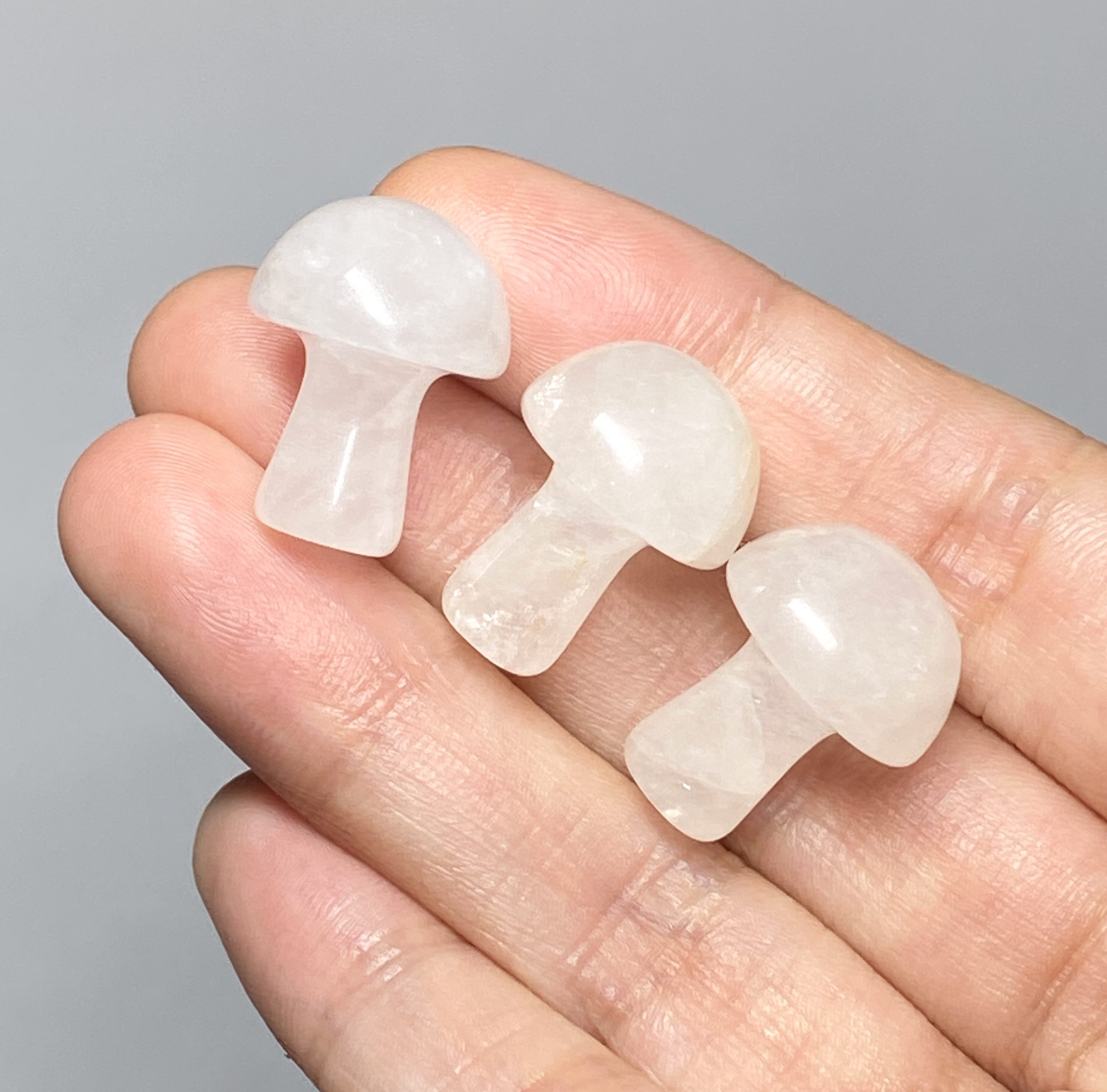 White Quartz Mushroom Carvings Crystals